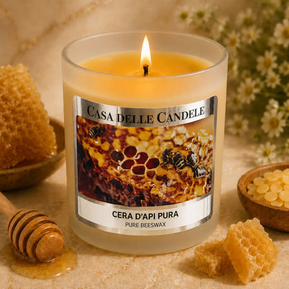candela in cera d'api con miele naturale