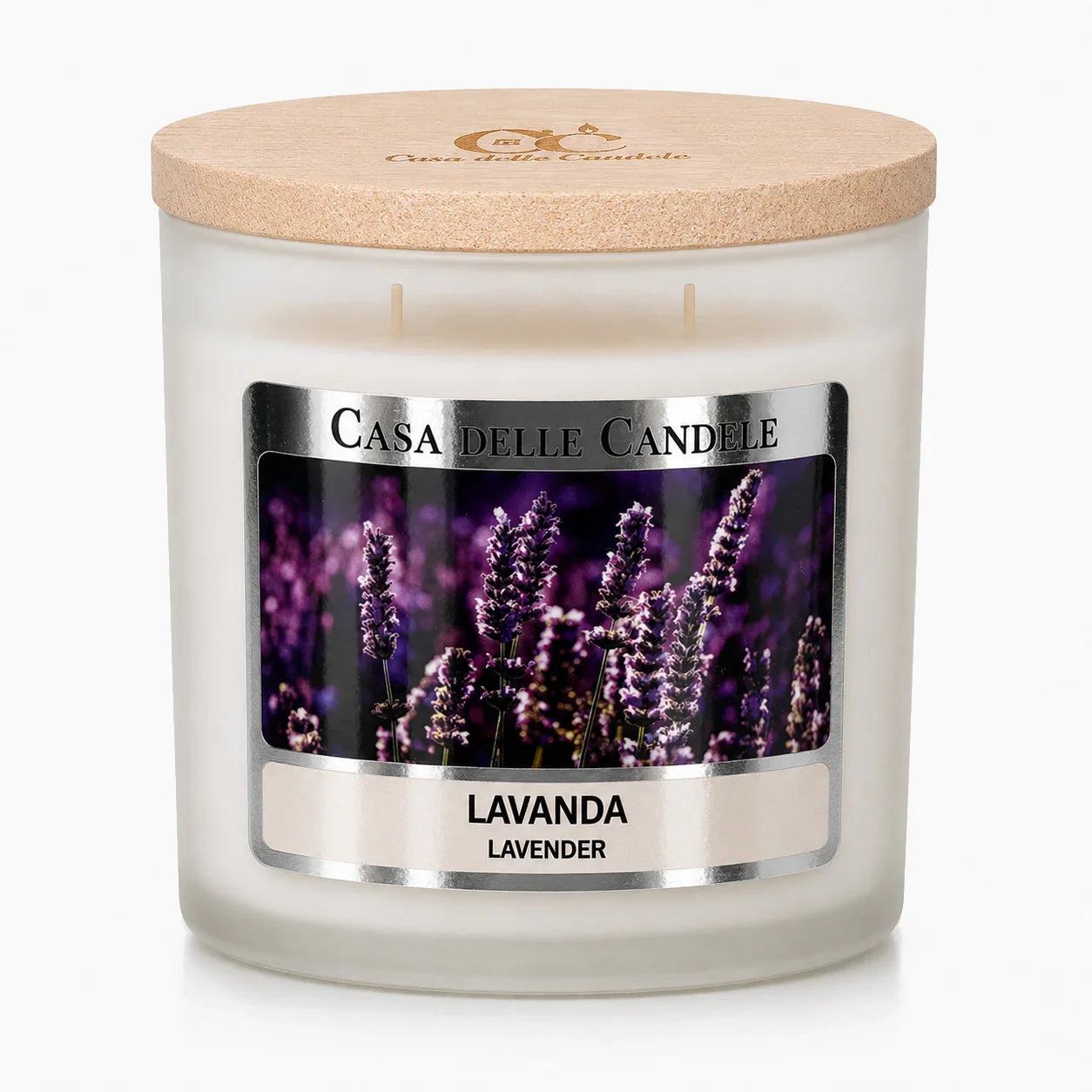 candela in cera di soia 430g lavanda primo piano