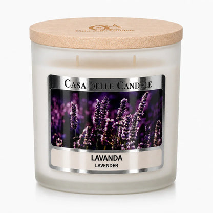 candela in cera di soia 430g lavanda primo piano